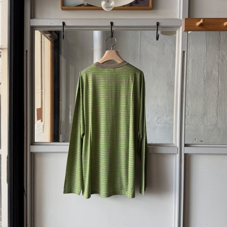 AURALEE　SOFT SMOOTH WOOL STRIPE JERSEY L/S TEE
