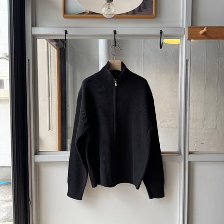 AURALEE　SUPER FINE WOOL RIB KNIT ZIP CARDIGAN