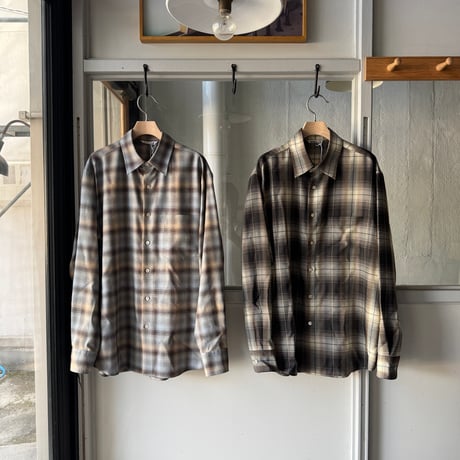 AURALEE　SUPER LIGHT WOOL CHECK SHIRT