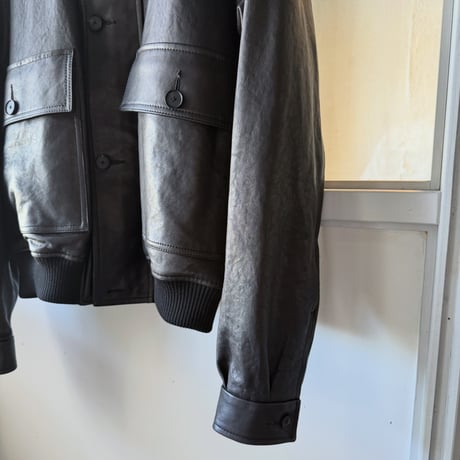 AURALEE　TEXTURED LAMB LEATHER BLOUSON