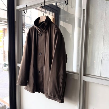 AURALEE　REVERSIBLE WOOL TWISTED TWILL / SHEEP LEATHER HALF COAT