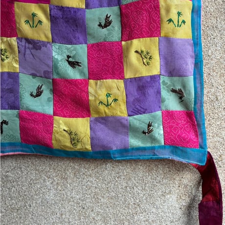 鶴の刺繍ポジャギ/アンティーク