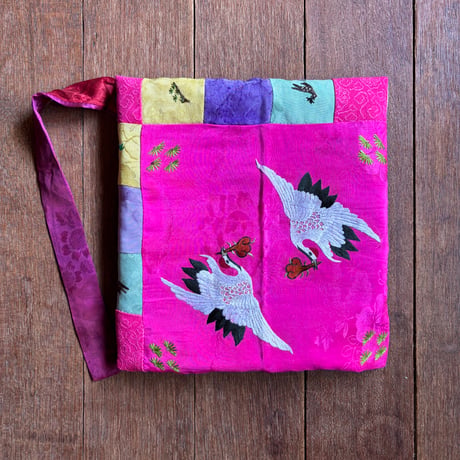 鶴の刺繍ポジャギ/アンティーク