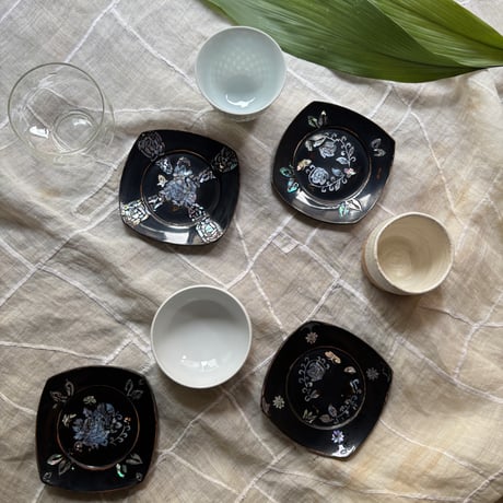 螺鈿細工の茶托 ヴィンテージ