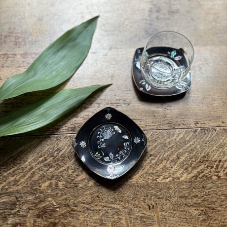 螺鈿細工の茶托 ヴィンテージ
