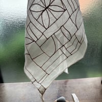 白のモシ麻に紫の糸/ポジャギ/アンティーク
