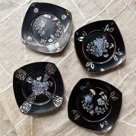 螺鈿細工の茶托 ヴィンテージ