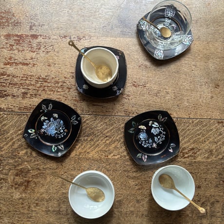 螺鈿細工の茶托 ヴィンテージ