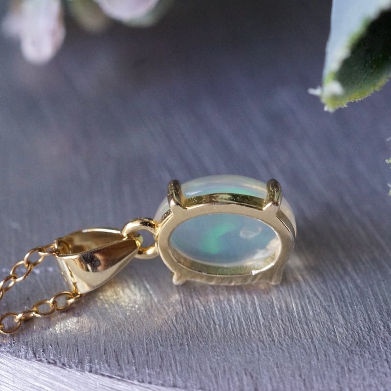 Handmade】オパール ペンダントトップ 18kゴールドプレーテド シルバー