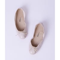 Porselli　ポルセリ　バレエシューズ　クリーム×ベージュ　ハンドメイド　国内正規品