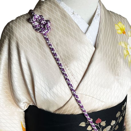 がま口サコッシュ　寿文様帯　スマホショルダー