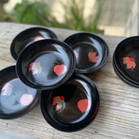 輪島塗　菓子皿　朴付き文様　明治