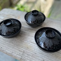 輪島塗　黒漆黒蒔絵　桐文様　明治期