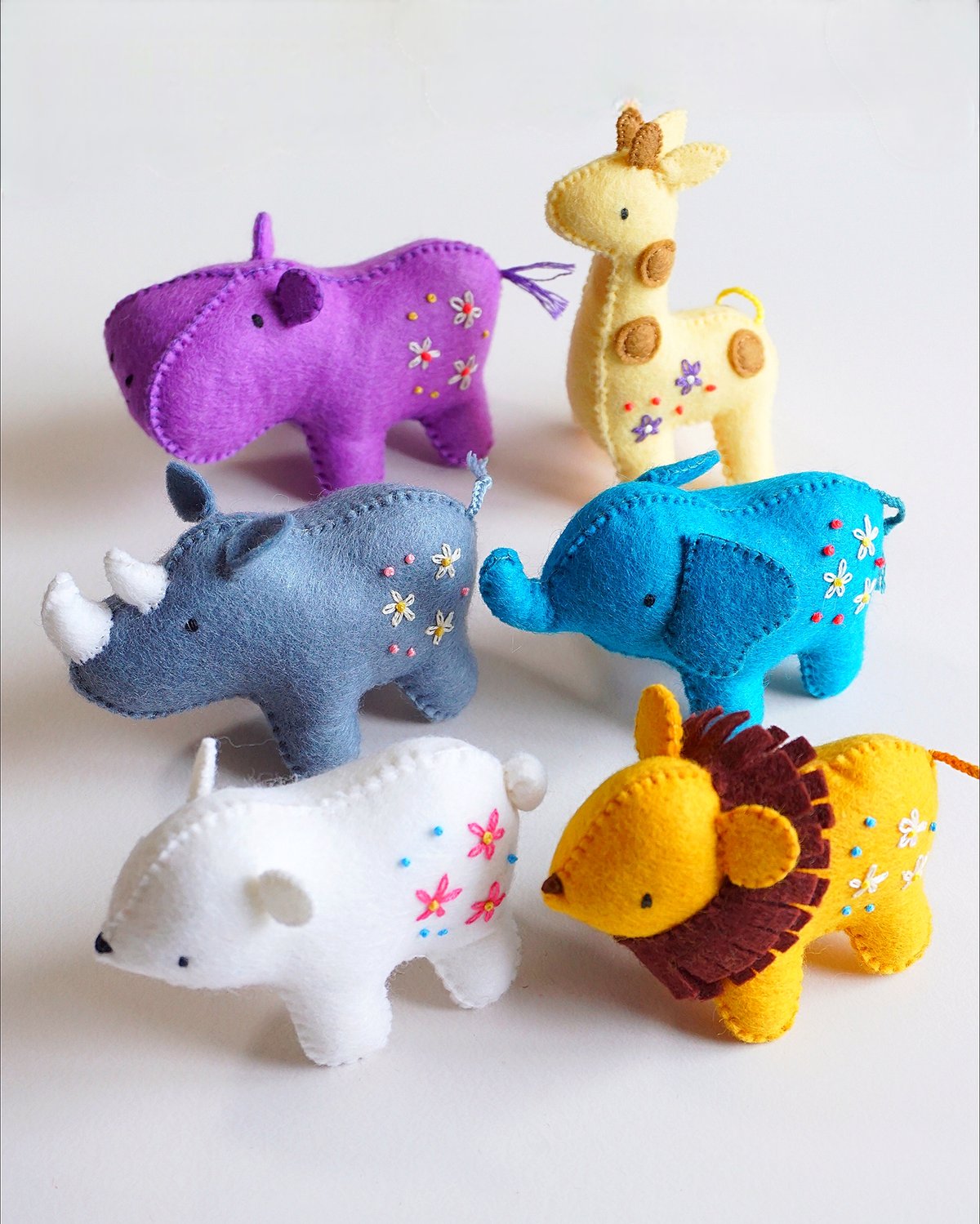 【PDF型紙レシピ】フェルトの立体動物マスコット | minimofuu toy's shop