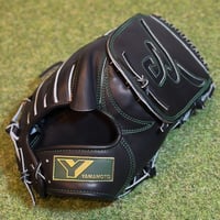 YAMAMOTO Pro Essential　硬式投手用　HP21  ブラック×紐ブラック×ステッチグリーン　Yフラットウェブ