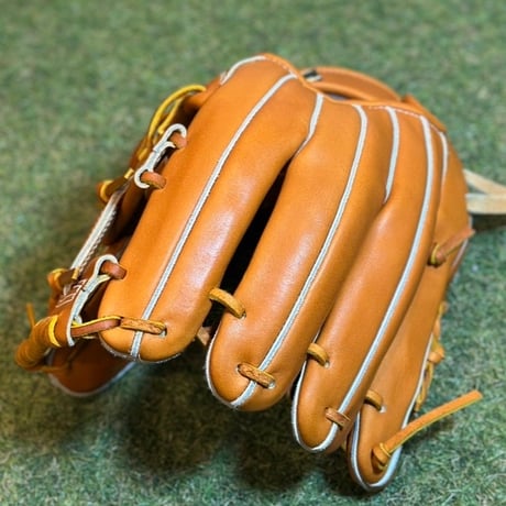 YAMAMOTO Pro Essential　硬式小指2本入れ専用内野用　H6  タン×紐タン×ステッチホワイト　Hウェブ