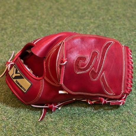 YAMAMOTO Pro Essential　硬式投手用　HP21  ボルドー×紐ボルドー×ステッチゴールド　Yフラットウェブ