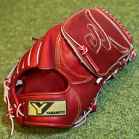 YAMAMOTO Pro Essential　硬式投手用　HP21  ボルドー×紐ボルドー×ステッチゴールド　Yフラットウェブ
