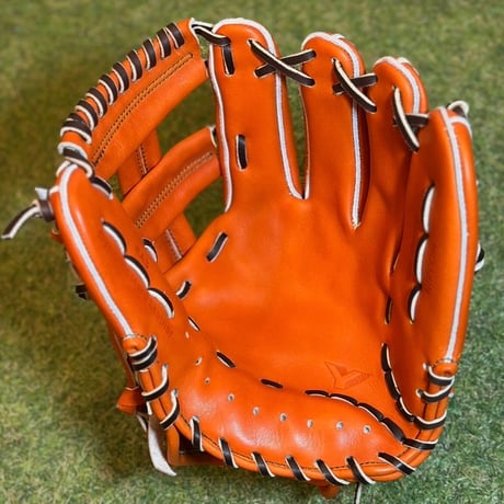 YAMAMOTO Pro Essential　硬式内野用　EA3  ブラウンオレンジ×紐ブラック×ステッチグリーン　クロスウェブ