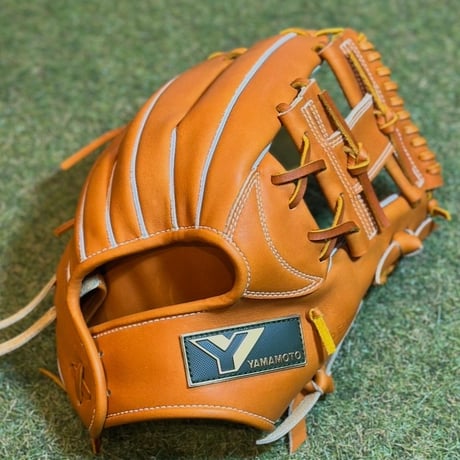 YAMAMOTO Pro Essential　硬式小指2本入れ専用内野用　H6  タン×紐タン×ステッチホワイト　Hウェブ