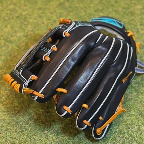 YAMAMOTO Pro Essential　硬式内野用　CG98IN  Yブラック×紐タン×ステッチサックス　ダブルクロスウェブ