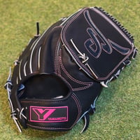 YAMAMOTO Pro Essential　硬式投手用　HP21  Yブラック×紐ブラック×ステッチピンク　Yフラットウェブ