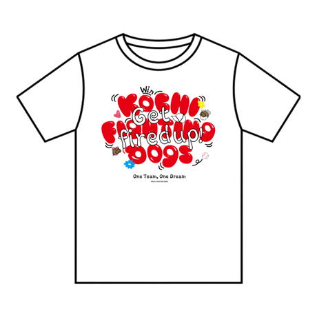 DogsTシャツ2026　ホワイト×レッド
