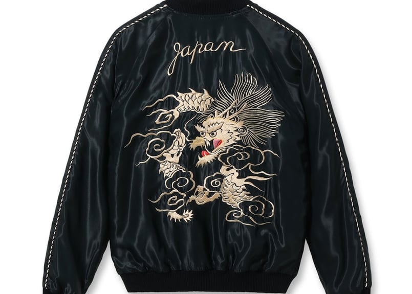 テーラー東洋スカジャン Acetate Souvenir Jacket “WHITE DRAG