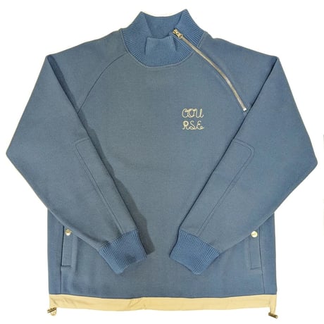 【新入荷】COURSE（コース） ハイネック ラグラントレーナー ジャージ メンズ・レディース 日本製ブルー ジップアップネック スエット （ CR623002-81 ）