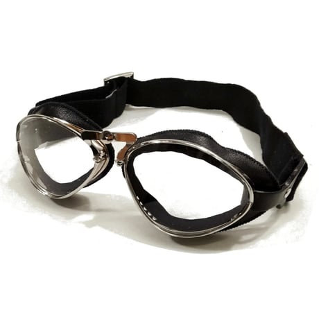 CHAPAL シャパル フランス製 羊革 ゴーグル(大)  ブラックｘベルト色ブラックｘステッチ色ブラック クラシックカー ヒストリックカー レース ドライビング ギア（CH001-199）