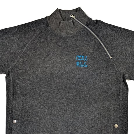 【新入荷】COURSE（コース） ハイネック ラグラントレーナー ジャージ メンズ・レディース 日本製グレー ジップアップネック スエット （ CR623002-90）