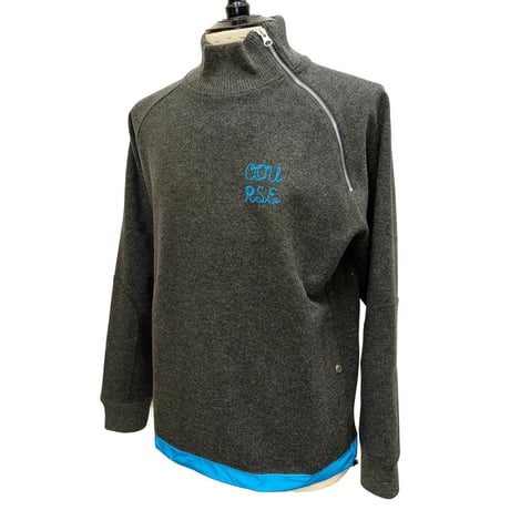 【新入荷】COURSE（コース） ハイネック ラグラントレーナー ジャージ メンズ・レディース 日本製グレー ジップアップネック スエット （ CR623002-90）