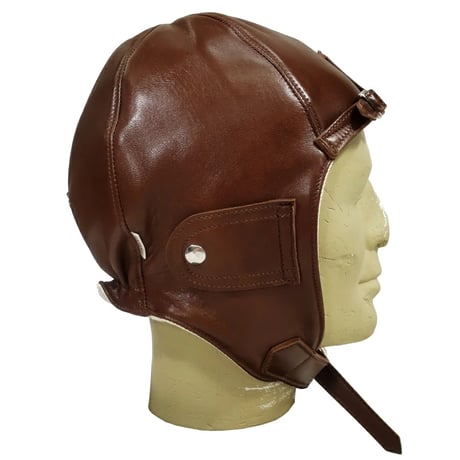 【新入荷】CHAPAL シャパル フランス製 羊革 パイロット ヘッドカバー レザーキャップ ブラウン クラシックカー ヒストリックカー レース ドライビング ギア（CH005-77 ）
