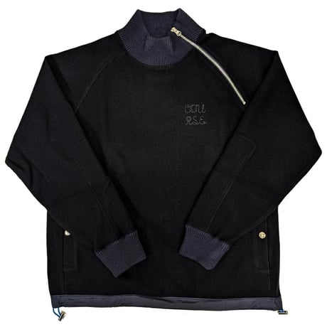 【新入荷】COURSE（コース） ハイネック ラグラントレーナー ジャージ メンズ・レディース 日本製 ネイビー 紺 ジップアップネック スエット （ CR623002-80）