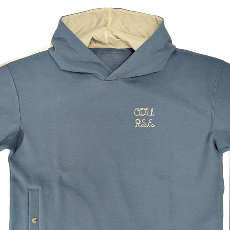 【新入荷】COURSE（コース） パーカー ジャージ  日本製  ブルー フーテッドスエット トレーナー （CR623004-81）