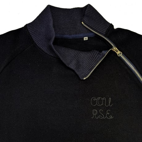 【新入荷】COURSE（コース） ハイネック ラグラントレーナー ジャージ メンズ・レディース 日本製 ネイビー 紺 ジップアップネック スエット （ CR623002-80）