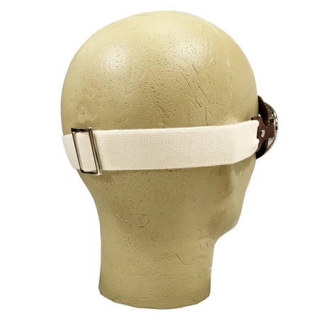 【新入荷】CHAPAL シャパル フランス製 羊革 ゴーグル(大)ブラウンｘステッチ色ブラウン クラシックカー ヒストリックカー レース ドライビング ギア（ CH001-71 ）