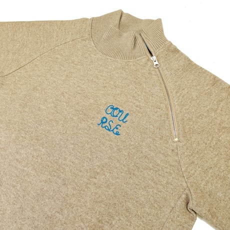 【新入荷】COURSE（コース） ハイネック ラグラントレーナー ジャージ メンズ・レディース 日本製 ベージュ ジップアップネック スエット （   CR623002-10）