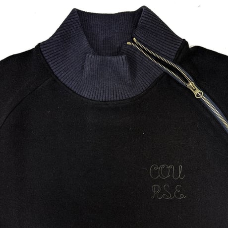 【新入荷】COURSE（コース） ハイネック ラグラントレーナー ジャージ メンズ・レディース 日本製 ネイビー 紺 ジップアップネック スエット （ CR623002-80）