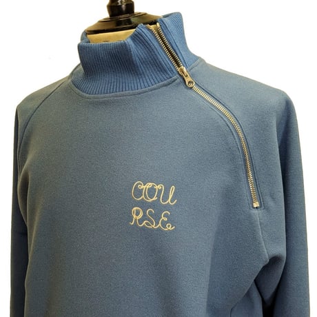 【新入荷】COURSE（コース） ハイネック ラグラントレーナー ジャージ メンズ・レディース 日本製ブルー ジップアップネック スエット （ CR623002-81 ）