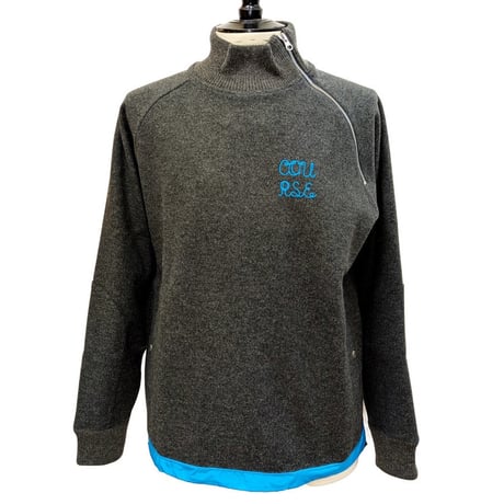 【新入荷】COURSE（コース） ハイネック ラグラントレーナー ジャージ メンズ・レディース 日本製グレー ジップアップネック スエット （ CR623002-90）