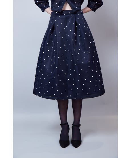 RITSUKO SHIRAHAMA　リツコシラハマ　シアーダンボールドット刺繍
