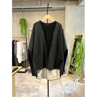 cotton cashmere double face knit cardigan