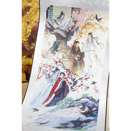 魔道祖師（觅星社）★ 四时岁序（春）【 05 】 タペストリー　※布・紙・木《四时岁序（春）系列・卷轴》【予約商品・11月中旬以降の発送予定】
