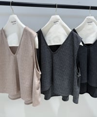【ayane '26 winter collection】876817 ヘリンボーンジャガードポンチベスト