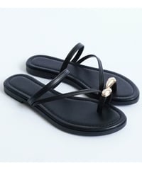【select】BLACK 139623 細ストラップフラットサンダル