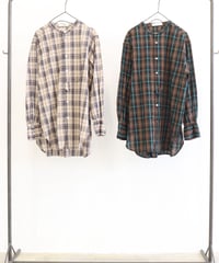 【LE MELANGE | '27 Spring Collection】MADRAS CHCKバンドカラーシャツ 8713205／２月中旬から３月上旬発送予定