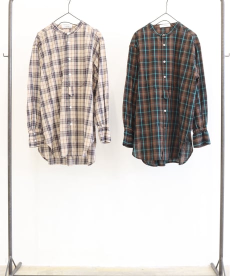 【LE MELANGE | '27 Spring Collection】MADRAS CHCKバンドカラーシャツ 8713205／２月中旬から３月上旬発送予定