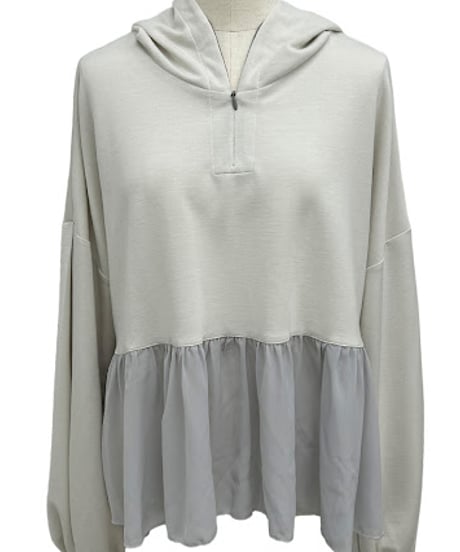 【ayane '26 winter collection】876823 ポンディングフーディドッキングブラウス