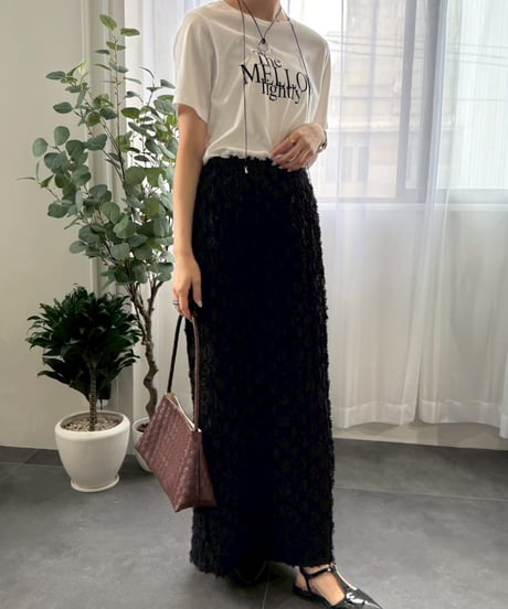 【cafune】  635603　fringe jacquard tight skirt